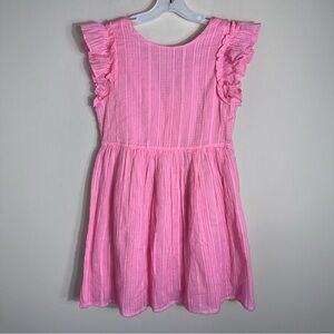 Crewcuts Girls 100% Cotton Dress-Pink-Spring Easter-Ruffle Sleeve-Size 10-NWT